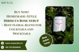 Buy Homemade-Style Hibiscus Rose syrup by May &, India, 110003